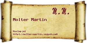 Molter Martin névjegykártya